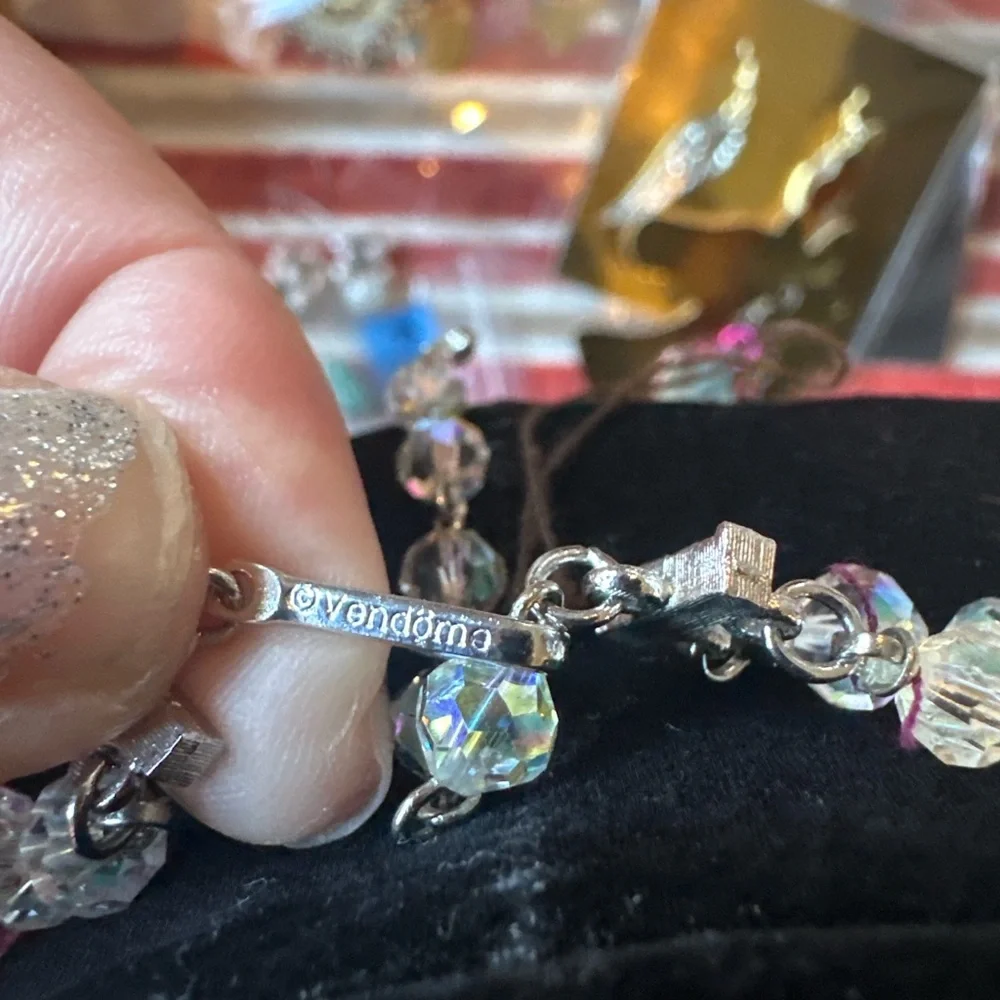 Dazzling Vintage Vendome Aurora Borealis Crystal Waterfall Necklace - Picture 2 of 12